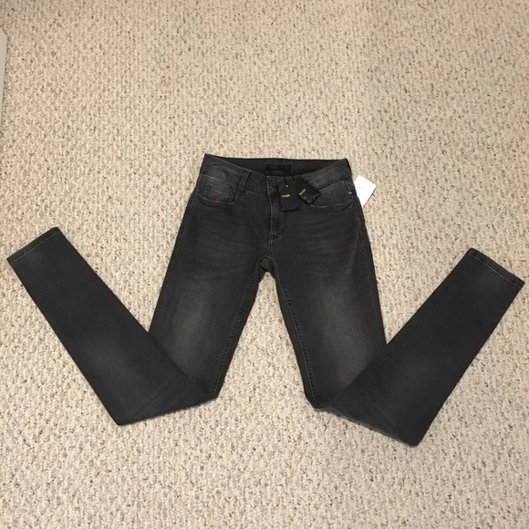 NWT Maje Skinny Taille Haute Grey Jeans size 24 - Picture 3 of 12